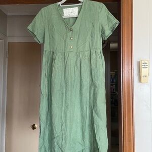 PENDING SALE NPL SYMI V-neck linen dress
